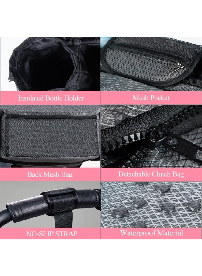 jaexest Universal Baby Stroller Organizer Bag With 2 Insulated Cup Holders, Anti-Slip Straps Waterproof Stroller Caddy Storage Bag Fit All Strollers Jogger Carriage Foldable Stroller, Detachable Shoulder Strap Large Capacity Diaper Phone Toy Storage Pouch For Mom - Image 5