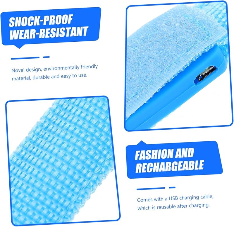 مصباح معصم LED قابل لإعادة الشحن للتدريبات الليلية وفعاليات الجري باللون الأزرق - Image 4