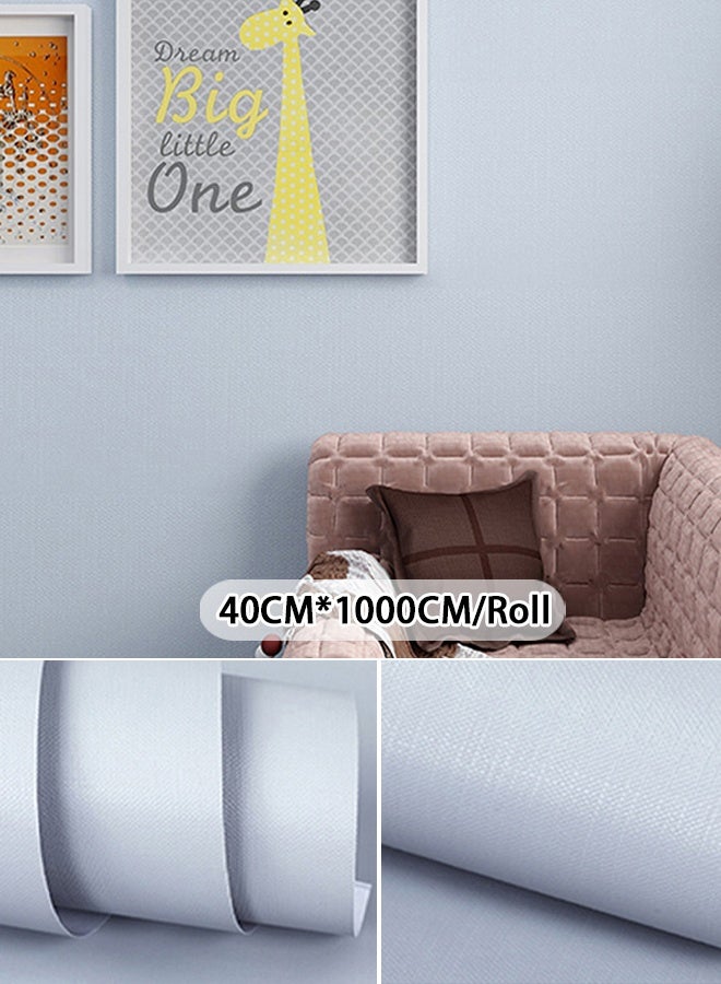 NOAEOU Peel and Stick Wallpaper Sticky Wallpaper Waterpoof Self Adhesive Decorative Contact Paper Vinyl Roll for Wall Kitchen Wallpaper for Bedroom, 40CM x 10M (Grayish Blue) - Image 1