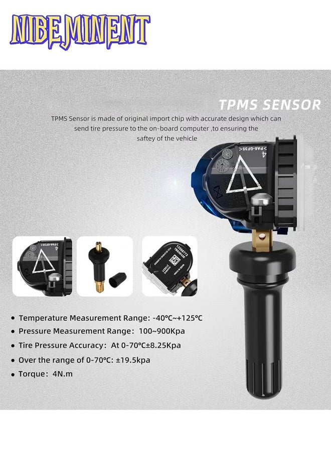 NIBEMINENT 4 قطع مستشعر استبدال TPMS لسيارات شيفروليه GMC كاديلاك بويك، 433 ميغاهرتز مستشعر نظام مراقبة ضغط الإطارات OE#13598773/13506028 أسود - Image 4