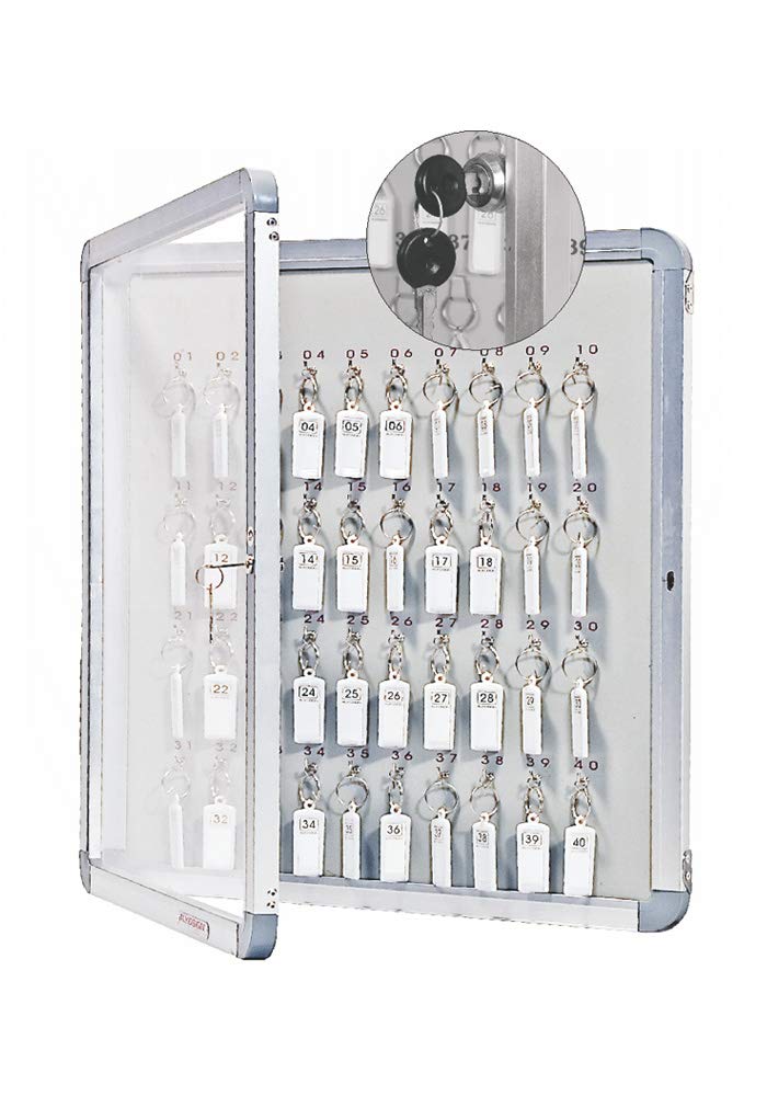 Alkosign Standard Aluminium Safe Lock Cabinet with Wall Mount Acrylic Cover Key Cabinets 50 Keys AKB 50 620mm X 500mm