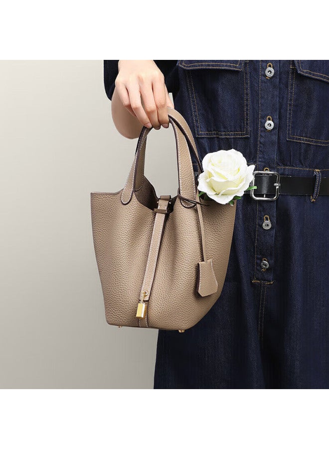 Yuyula Leather Handbag, Women's Bucket Bag, Light Luxury Tote Bag, Birthday And New Year Gift For Girlfriend - Image 2