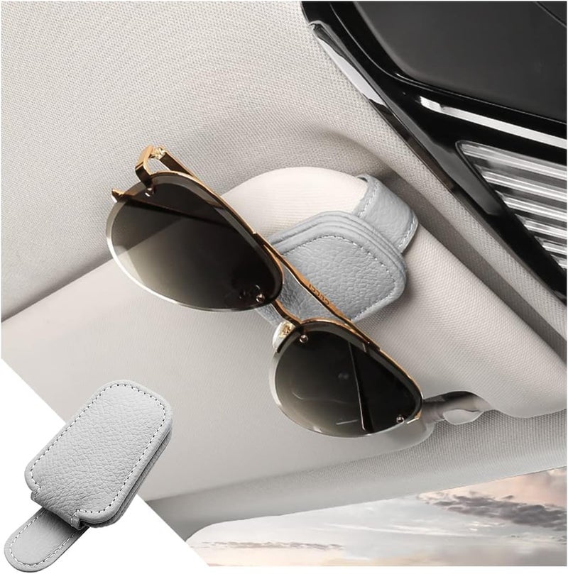 PLENARO Sunglass Holder for Car Visor Clip (Pack of 2), Magnetic Leather Car Sunglasses Holder Eyeglass Hanger Clip for Car Visor, Universal Auto Interior Accessories - Image 4