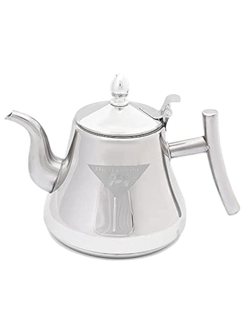 Stainless Steel Water Kettle High Quality Teapot with Infuser for Tea, Coffee, and Silver Flavored Drinks 1L, Stainless Steel, Silver
