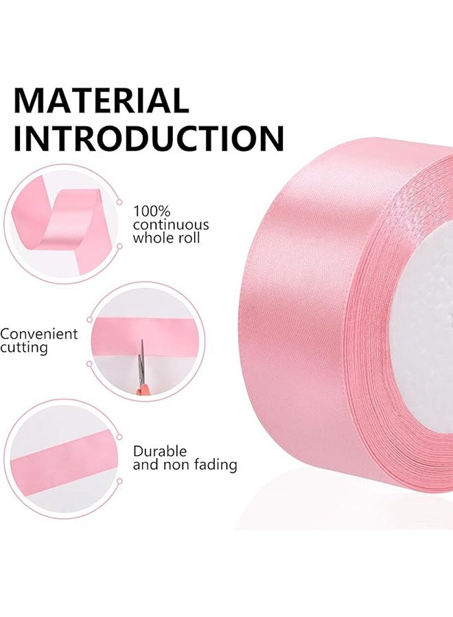 YJ Pink Satin Ribbon 1-1/2 inch, 25 Yards Pink Fabric Ribbon for Gift Wrapping, Crafting, Bouquets, Bows, Balloons, Weddings, Birthday Parties, and Baby Shower Decorations - Image 2