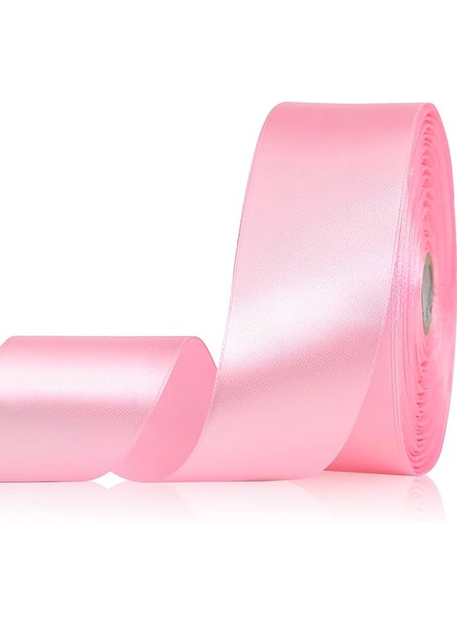 YJ Pink Satin Ribbon 1-1/2 inch, 25 Yards Pink Fabric Ribbon for Gift Wrapping, Crafting, Bouquets, Bows, Balloons, Weddings, Birthday Parties, and Baby Shower Decorations - Image 1