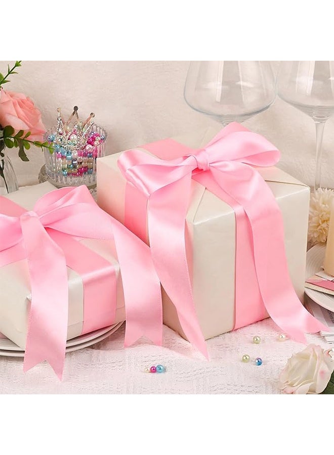 YJ Pink Satin Ribbon 1-1/2 inch, 25 Yards Pink Fabric Ribbon for Gift Wrapping, Crafting, Bouquets, Bows, Balloons, Weddings, Birthday Parties, and Baby Shower Decorations - Image 4
