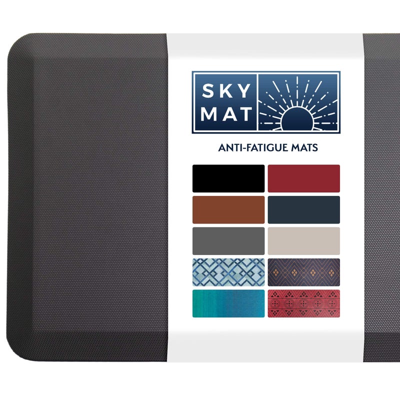 Sky Solutions Anti Fatigue Floor Mat - 3/4" Thick Cushioned Kitchen Rug, Standing Desk Mat - Comfort at Home, Office, Garage - Non Slip, Durable and Stain Resistant (24" x 70", Gray) - Image 1