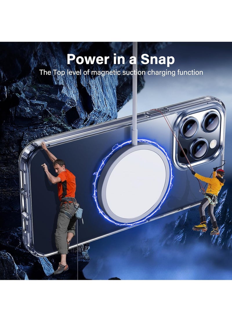 إلترازون 5-in-1 Clear Case for iPhone 15 Pro Max – Never Yellowing, Includes 1 Shockproof Case, 2 Tempered Glass Screen Protectors, 2 Camera Lens Protectors, Military Grade Protection - Image 4