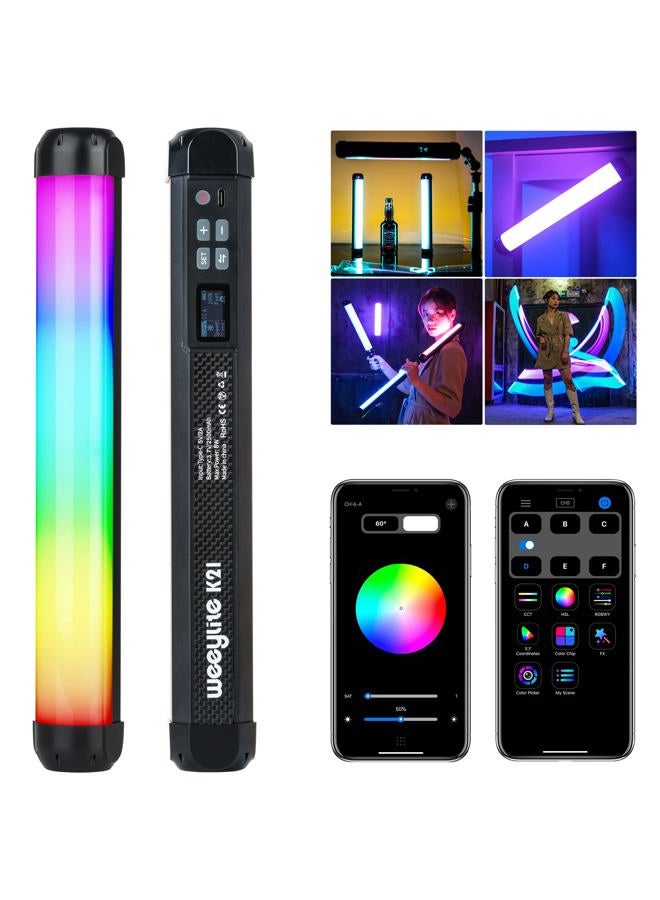 Weeylite K21 RGB LED Stick Light, Magnetic App Control LED Video Light Wand w CRI 95+ 2500mAh Rechargeable 2500-8500K Full Color Portable Handheld Photography Light for Portrait Video Recording TikTok - Image 1