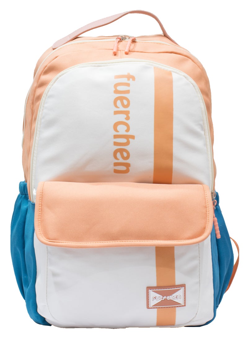 FUERCHEN school backpack for girls, made of high quality nylon blend, Orange  - Image 2