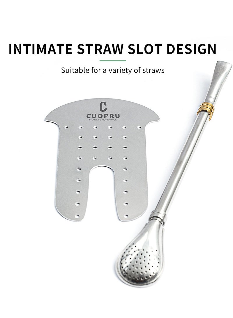 CUOPRU Yerba Mate Cup Set 8 oz Argentinian Style with Bombilla Straw and Tea Strainer  - Image 3