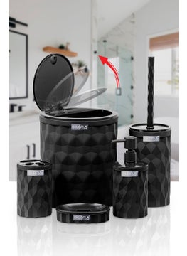 Ocean Home Diamond Black Click Cover 5-Piece Bathroom Set - pzsku/Z783B74585DFF11CC4DD2Z/45/_/1725725240/2d6d6823-9810-455d-861d-b2a300afbc5f