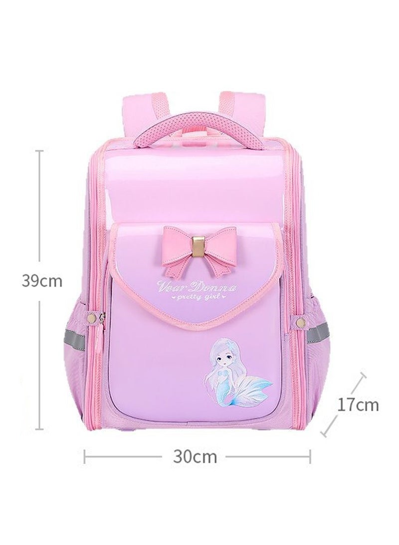 High Quality PU Backpack for Kids,Ergonomic School Bag,Waterproof,Antifouling,Spine Protection Design,Perfect Gift for Back to School Season(Pink)  - Image 3