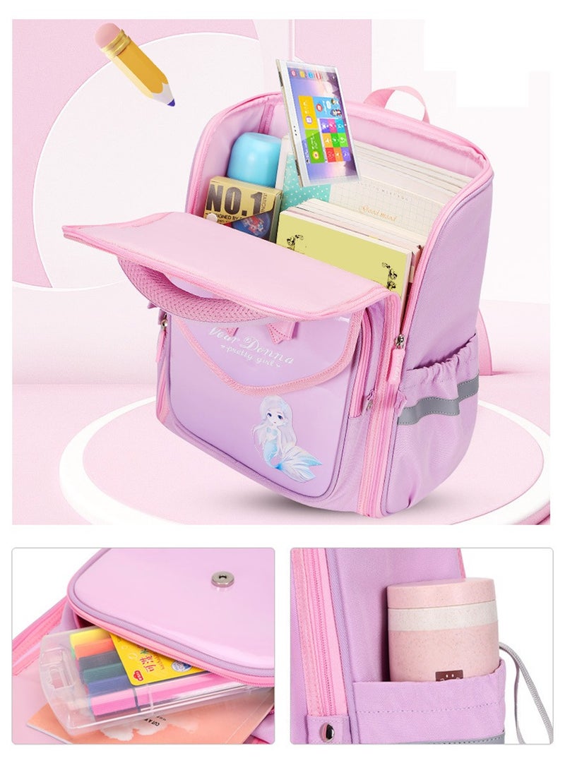 High Quality PU Backpack for Kids,Ergonomic School Bag,Waterproof,Antifouling,Spine Protection Design,Perfect Gift for Back to School Season(Pink)  - Image 5
