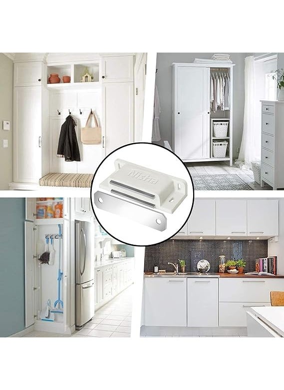 YSR Door CatcherDoor Magnet for Cabinet Cupboard Wardrobe Kitchen Bathroom OfficeDoor Closer Magnet White Pack of 5 Pcs  - Image 2