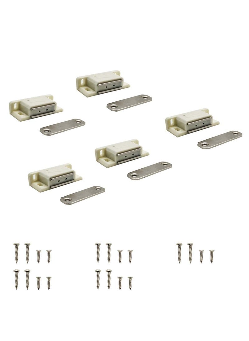 YSR Door CatcherDoor Magnet for Cabinet Cupboard Wardrobe Kitchen Bathroom OfficeDoor Closer Magnet White Pack of 5 Pcs  - Image 1