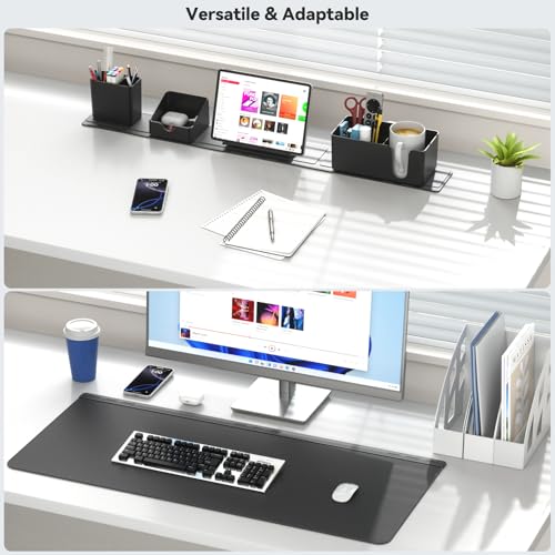 KDD Desk Pad and Magnetic Organizer Set - 5 in 1 Large Mouse Mat with Phone Stand, Cup Holder, Pen Holder, Storage Box & Card Case, Multifunction DIY Desktop Storage Accessories for Office and Home - Image 4