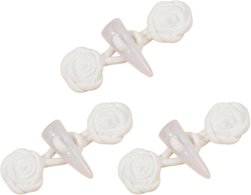 White Resin Horn Toggle Buttons 3Pcs Handmade Sewing Buttons for Coats Sweaters Cosplay - Image 1