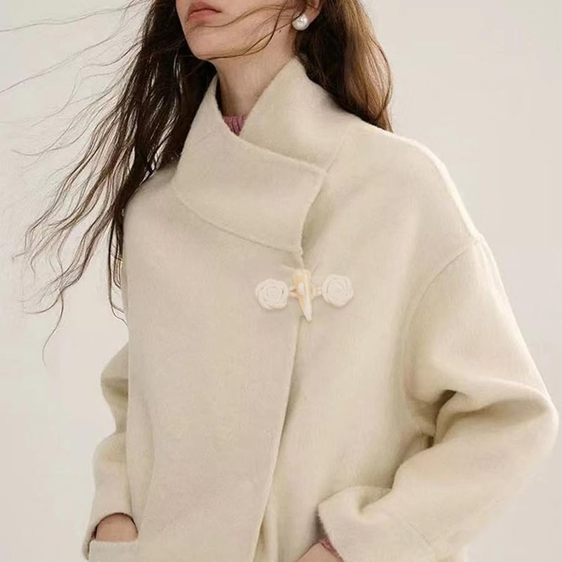 White Resin Horn Toggle Buttons 3Pcs Handmade Sewing Buttons for Coats Sweaters Cosplay - Image 4