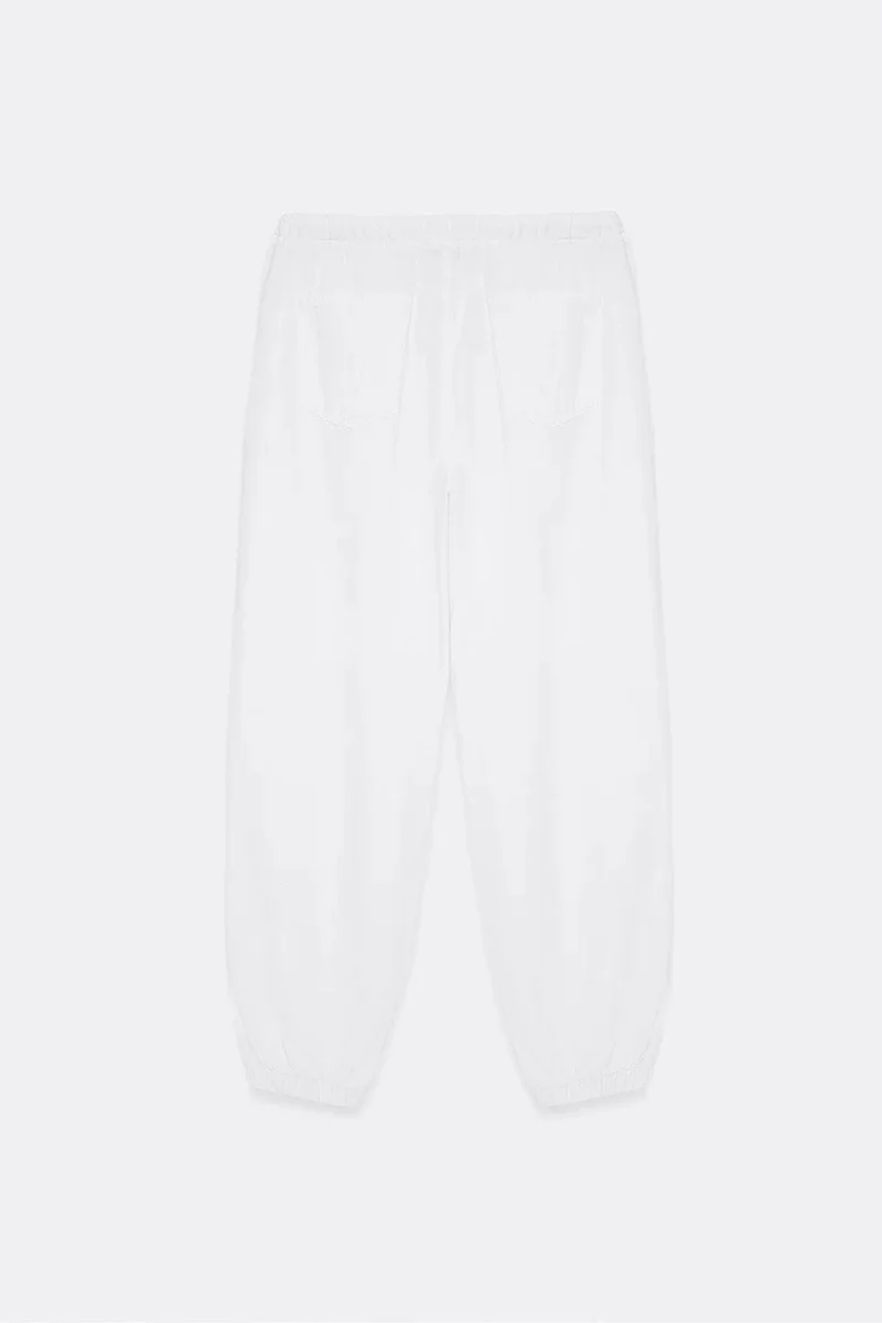 Dilvin White DILVIN Cotton Poplin Jogger Pants for Women | Best Price UAE