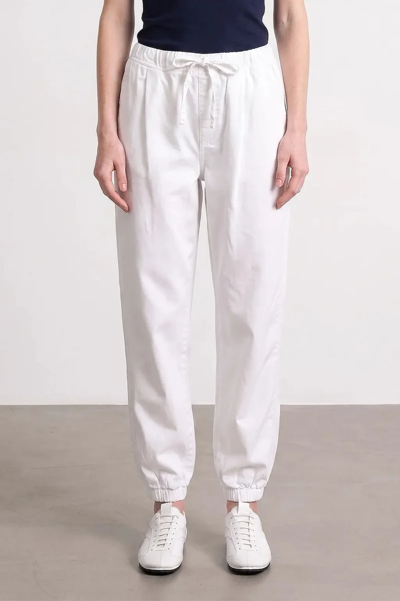 Dilvin White DILVIN Cotton Poplin Jogger Pants for Women | Best Price UAE