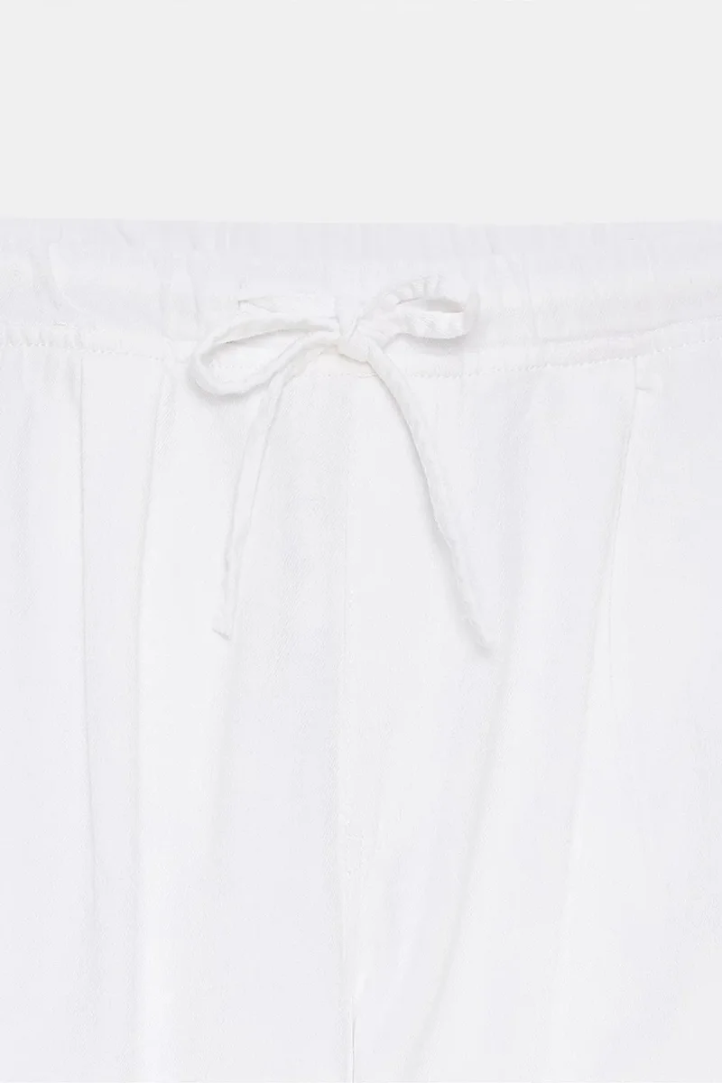 Dilvin White DILVIN Cotton Poplin Jogger Pants for Women | Best Price UAE