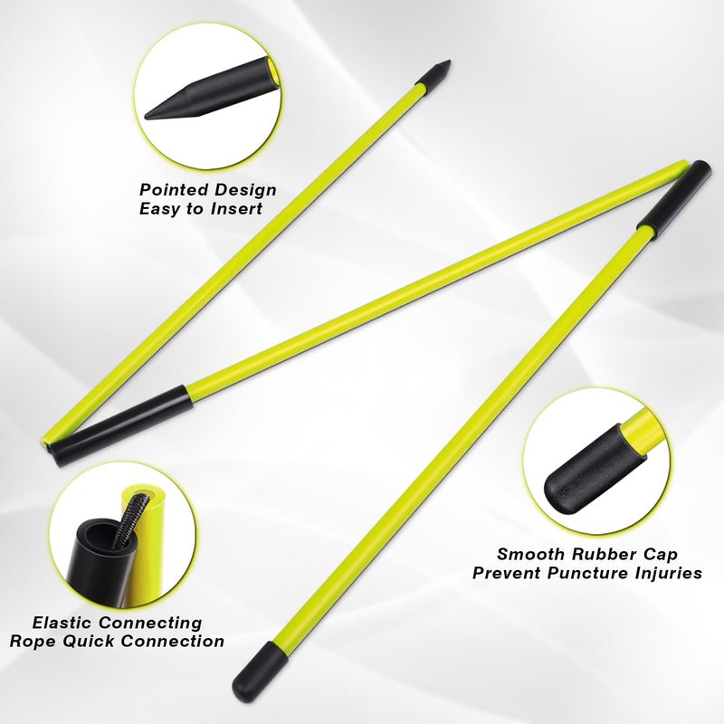 Goashpeaot 4 Pack Golf Alignment Sticks, 40" Collapsible Alignment Sticks Perfect for Swing Practice (Yellow) - Image 2