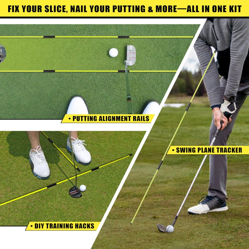 Goashpeaot 4 Pack Golf Alignment Sticks, 40" Collapsible Alignment Sticks Perfect for Swing Practice (Yellow) - Image 3
