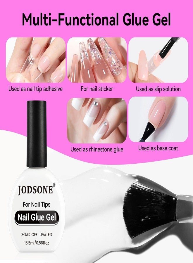 JODSONE 2Pcs 16.5ml Nail Glue Gel Clear And Long-Lasting U V Lamp Cured For Attaching False Nails Repairing Broken Nails And Securing Decorations - Image 3