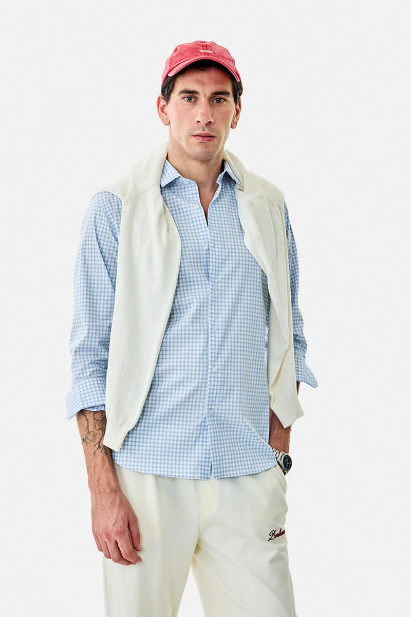 SNITCH Gingham Stretch Slim Fit Shirt