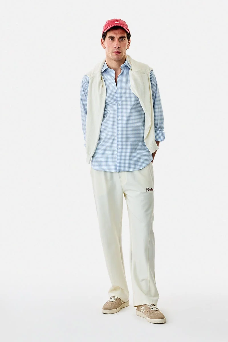 SNITCH Gingham Stretch Slim Fit Shirt