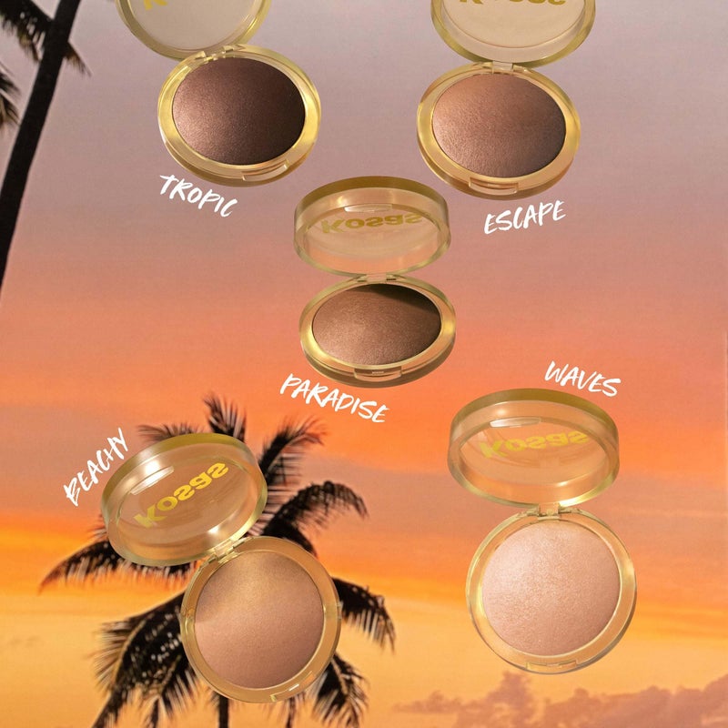 Kosas Sun Show Glowy Warmth Baked Bronzer - Contouring Powder for Cheekbones, Nose & Jawline - Enriched with Concentrated Fatty Acids - Talc-Free, Vegan & Hypoallergenic - Beachy - Image 4