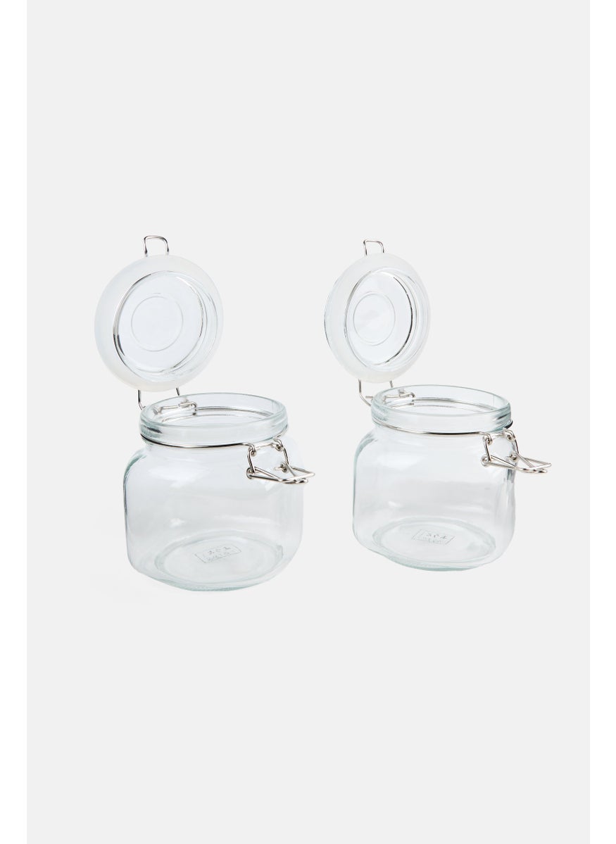 YOTO 2 Pcs Glass Canister Set With Clip  - Image 2