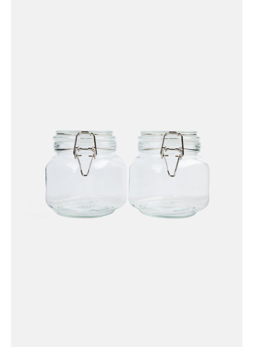 YOTO 2 Pcs Glass Canister Set With Clip  - Image 1