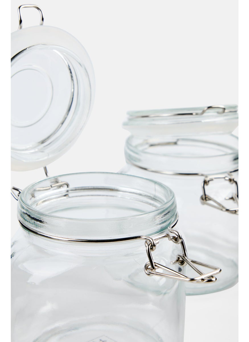 YOTO 2 Pcs Glass Canister Set With Clip  - Image 3