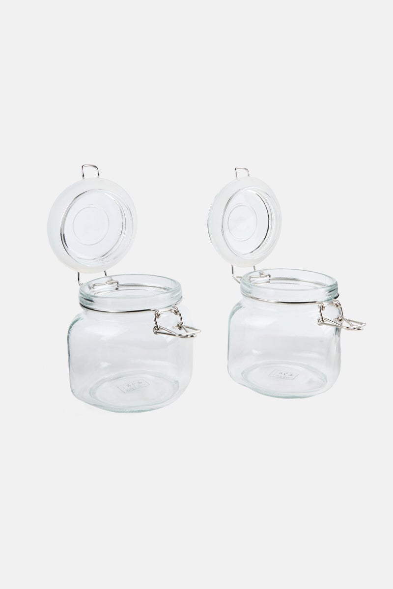 YOTO 2 Pcs Glass Canister Set With Clip  - Image 2