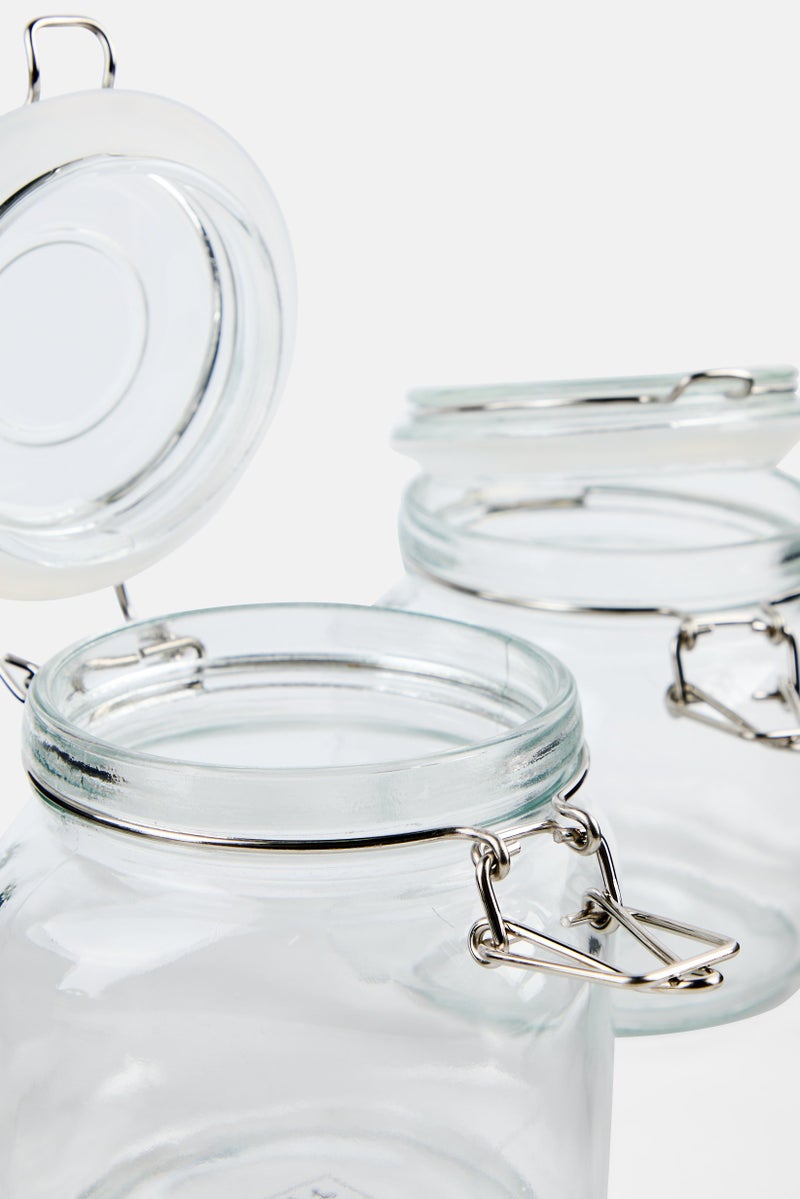 YOTO 2 Pcs Glass Canister Set With Clip  - Image 3