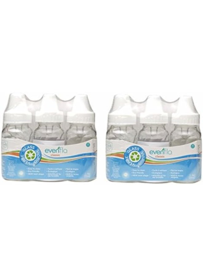 Evenflo 6 Pack Classic Glass Bottle, 4-Ounce