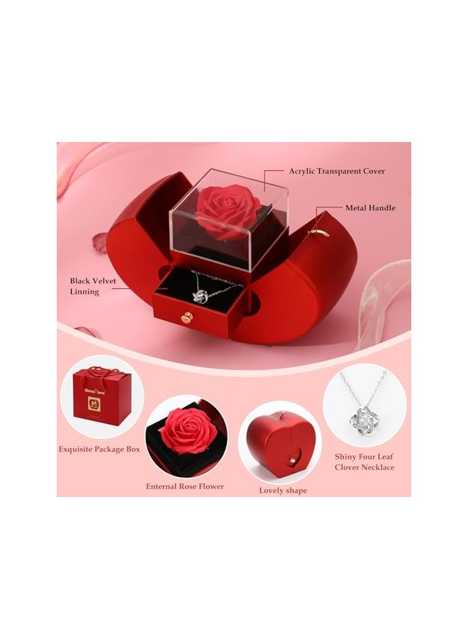 The Bros Preserved Real Rose Gifts for Women, Eternal Rose Gift For Her, Handmade Rose Flower with Jewelry Gifts For Her On Birthday, Gifts for Woman Wife Girlfriend Mother Birthday, Valentines - Image 4