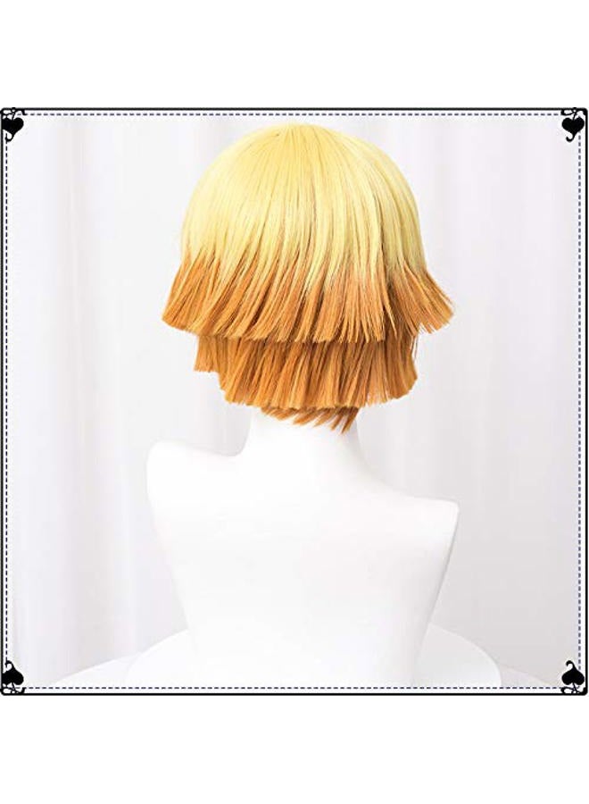 LABEAUTÉ Zenitsu Anime Short Cosplay Wig Halloween Wig Character Wig Cosplay Clothes for Demon Slayer: Kimetsu no Yaiba (Yellow Zenitsu) - Image 4