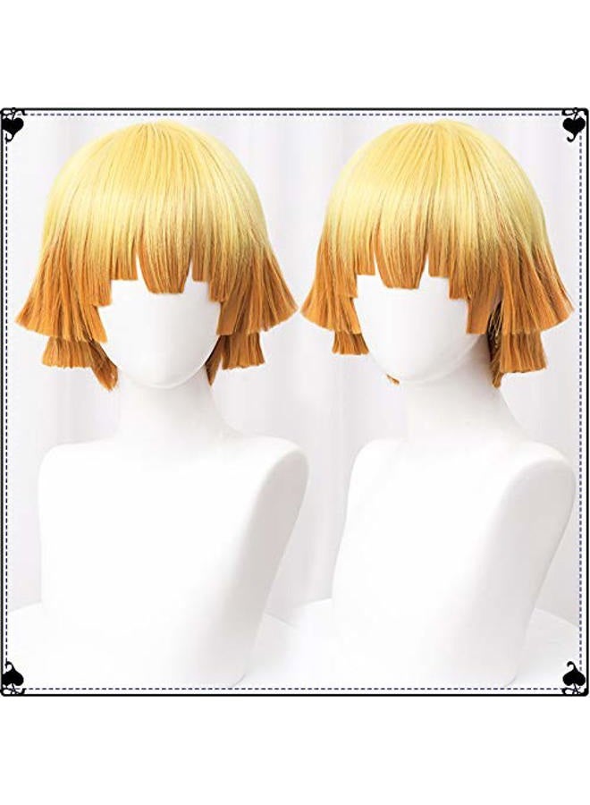 LABEAUTÉ Zenitsu Anime Short Cosplay Wig Halloween Wig Character Wig Cosplay Clothes for Demon Slayer: Kimetsu no Yaiba (Yellow Zenitsu) - Image 5