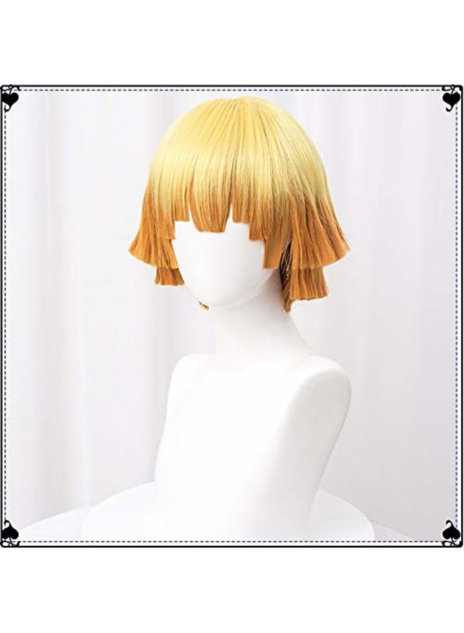 LABEAUTÉ Zenitsu Anime Short Cosplay Wig Halloween Wig Character Wig Cosplay Clothes for Demon Slayer: Kimetsu no Yaiba (Yellow Zenitsu) - Image 3