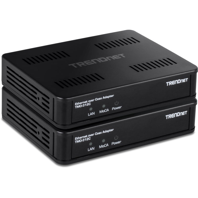 TRENDnet Ethernet Over Coax MoCa 2.5 Adapter (2-Pack), TMO-312C2K, Backward Compatible with MoCA 2.0/1.1/1.0, RJ-45 Gigabit LAN Port, Supports Net Throughput up to 1Gbps, Support up to 16 Nodes, Black - Image 4