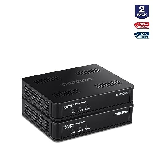 TRENDnet Ethernet Over Coax MoCa 2.5 Adapter (2-Pack), TMO-312C2K, Backward Compatible with MoCA 2.0/1.1/1.0, RJ-45 Gigabit LAN Port, Supports Net Throughput up to 1Gbps, Support up to 16 Nodes, Black - Image 3