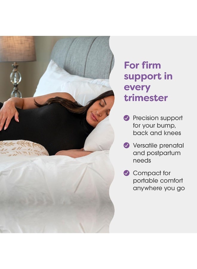 boppy Boppy Pregnancy Wedge Pillow with Removable Jersey Pillow Cover | Gray Modern Stripe | Firm, Compact Support | Prenatal and Postnatal Positioning - Image 2