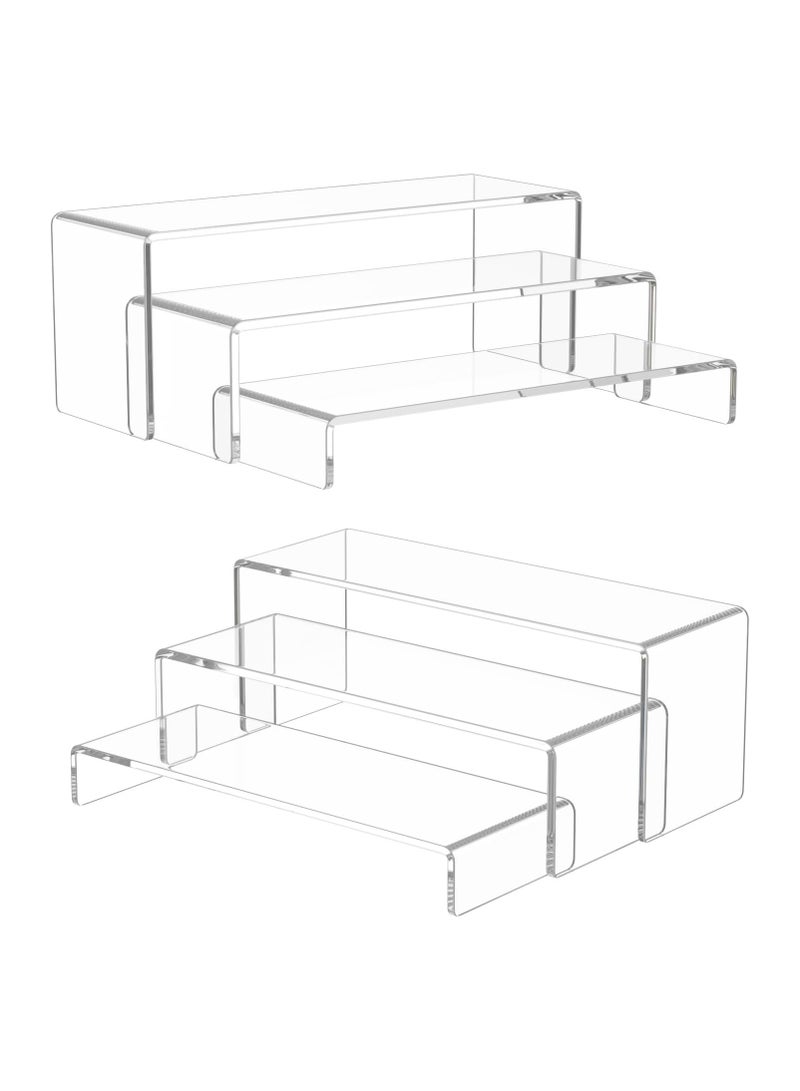 TPGP Acrylic Display Riser - 6 Pcs 12" Large Clear Rectangular Risers for Candy, Dessert, Cupcakes, and Collectibles - Funko POP Figures Display Stand - Image 1