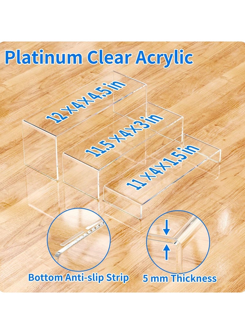 TPGP Acrylic Display Riser - 6 Pcs 12" Large Clear Rectangular Risers for Candy, Dessert, Cupcakes, and Collectibles - Funko POP Figures Display Stand - Image 5