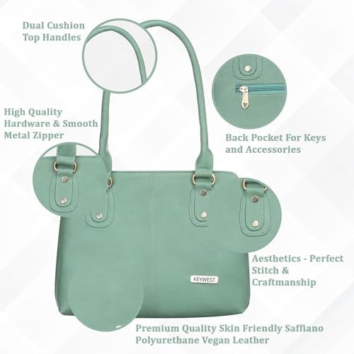 Keywest Women's Penguin Satchel Tote Handbag for Women | Ladies purse | Stylish Shoulder Bag | Gift For Woman | Light Grey - Image 2