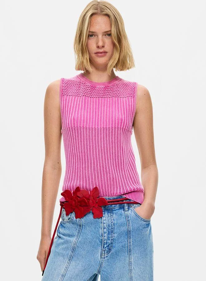 Desigual Blue Straight jeans with inverted effect for Women | Best Price UAE
